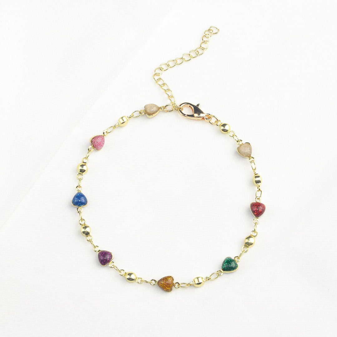 Heart-Shaped Beaded Anklet Kalsten