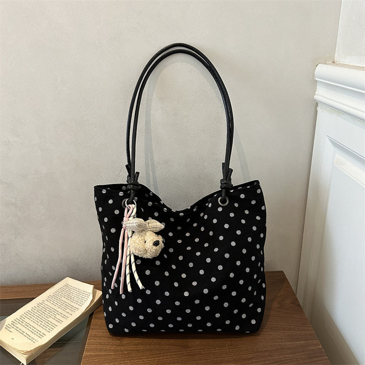 Playful Polka Dot Fabric Tote Bag