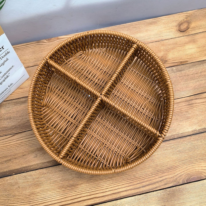Ladies beef braided serving basket with three compartments Kalsten