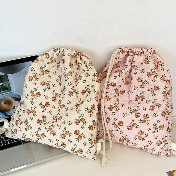 Floral Drawstring Backpack