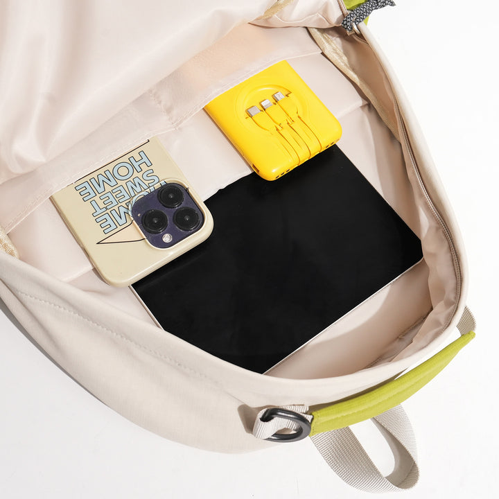 Unisex spacious leisure and travel backpack with padded laptop compartment and elastic front bungee Kalsten