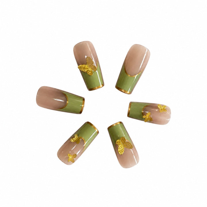 Artistic Butterfly-Embellished Press-On Nails Kalsten