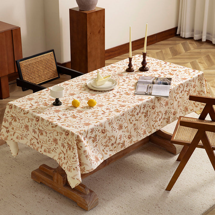 Coated tablecloth in vintage floral pattern made of cotton blend Kalsten