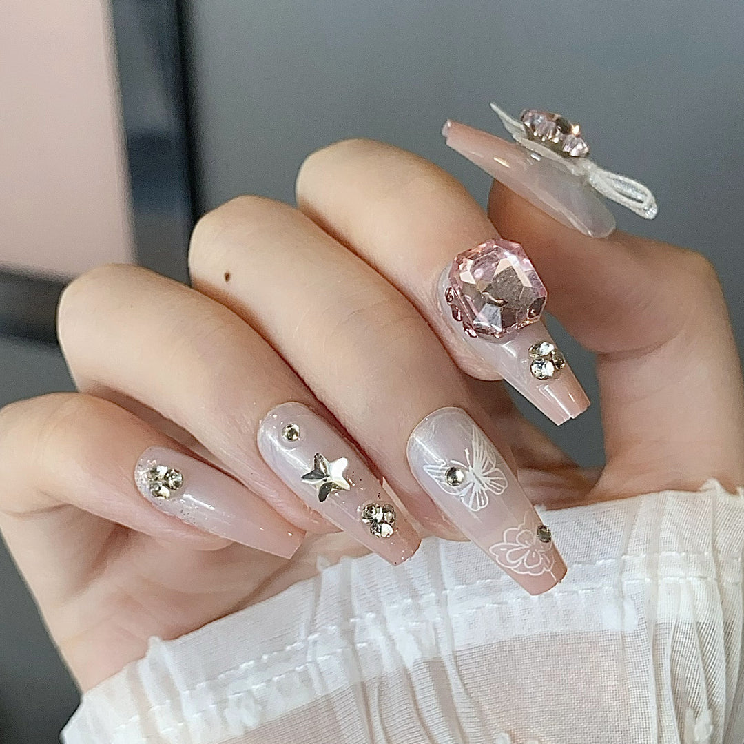 Themed Nail Art Press-On Nails with Cute Character and Bow Designs Kalsten