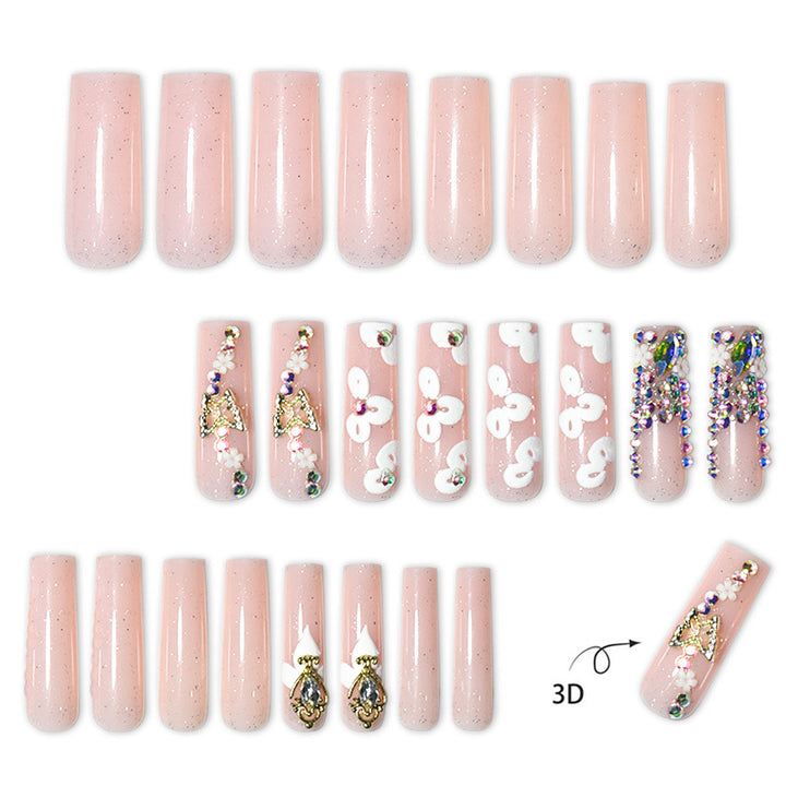 Floral Decorative Press-On Nail Extensions Kalsten