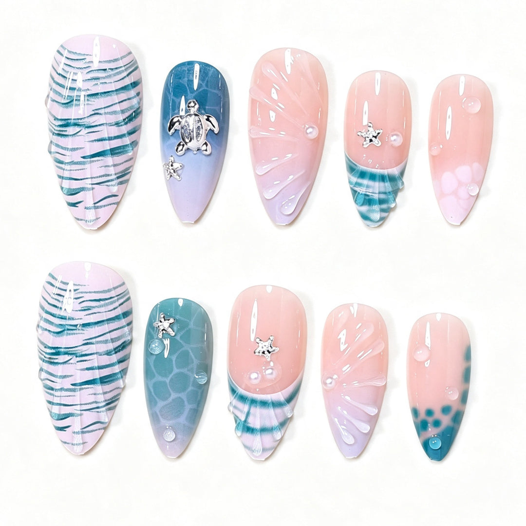 Ocean-Inspired Nail Art Design Set Kalsten