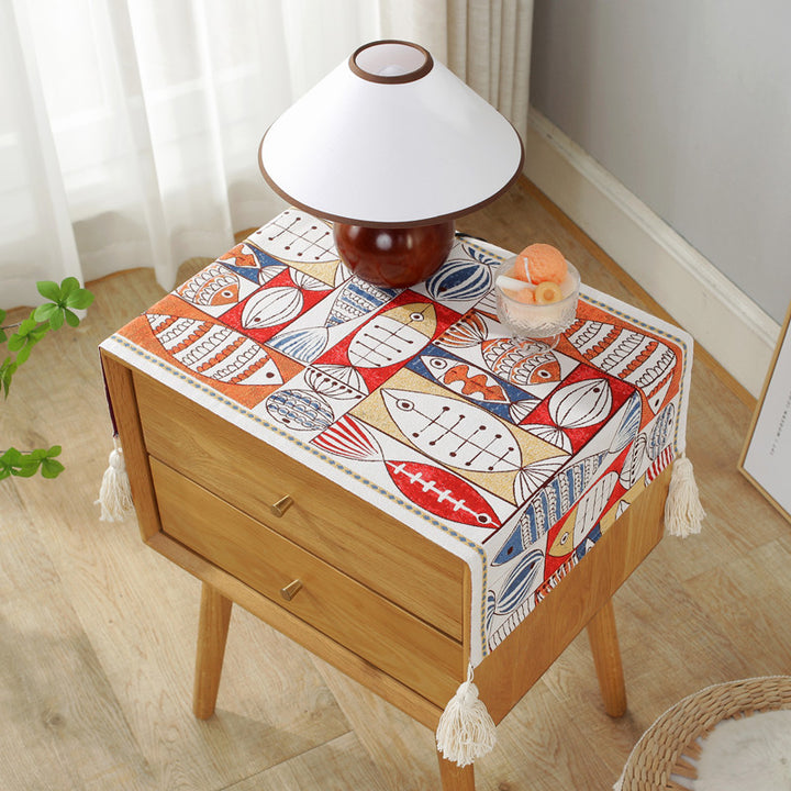 Decorative Fish Pattern Table Runner