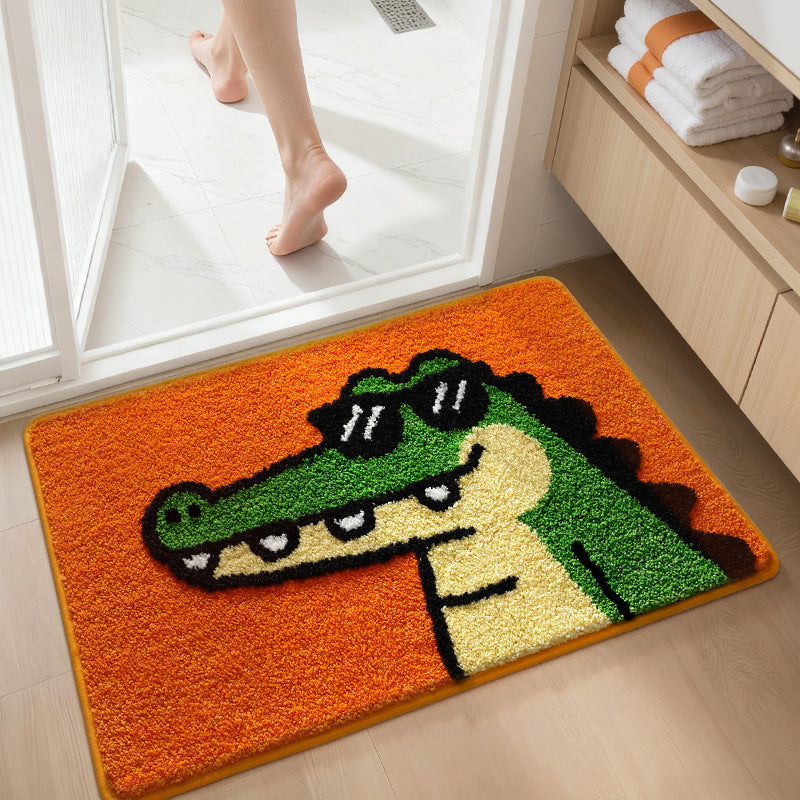 Playful Leopard Face Bathroom Mat