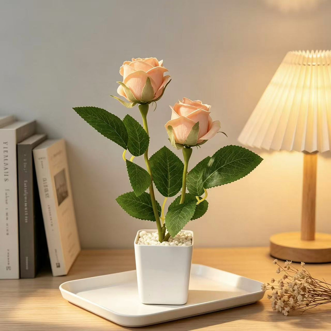 Lifelike Dual Rose Arrangement for Home Decor