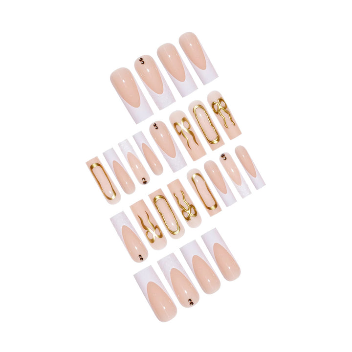 Elegant Bow-Embellished Press-On Nails Kalsten