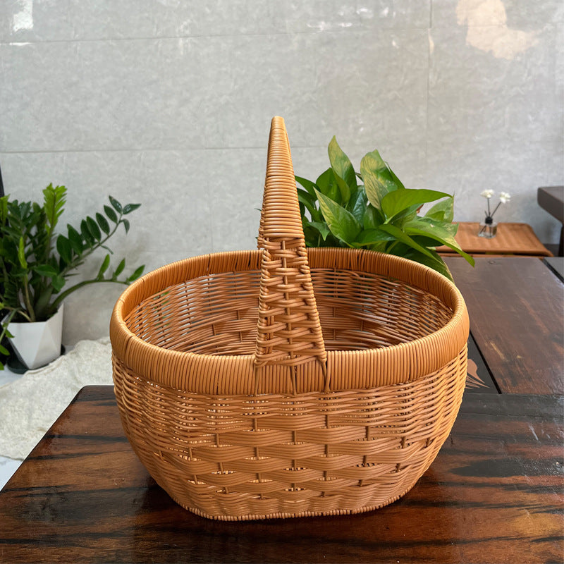 Handcrafted Round Wicker Storage Basket Kalsten