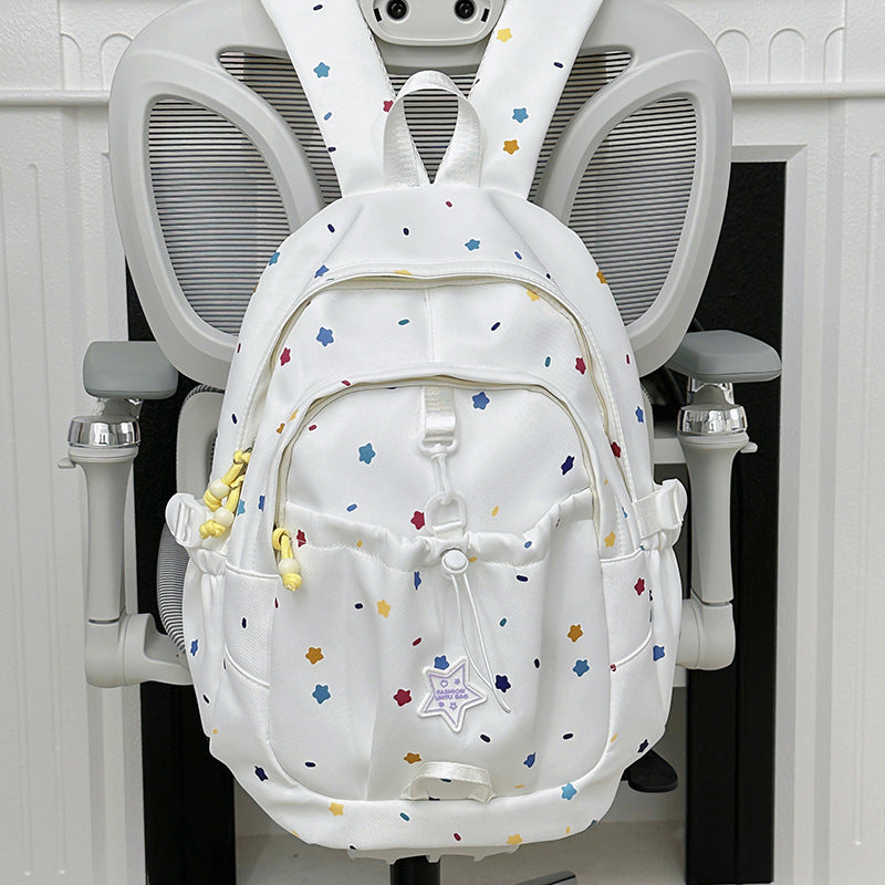 Backpack with Colorful Star Pattern and Versatile Compartments Kalsten