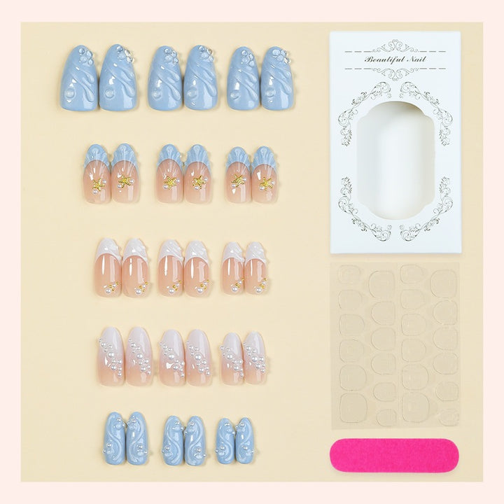 Art nail set with floral and glittering accents Kalsten 1789119191