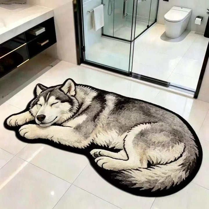 Bear-shaped Plush Floor Mat