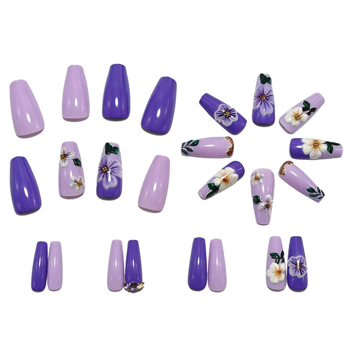 Artificial nails with floral decorations Kalsten