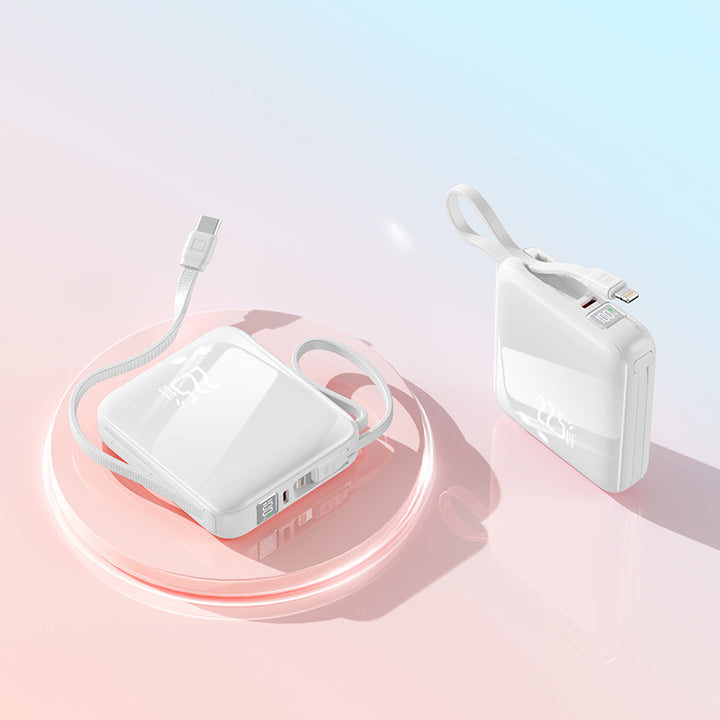 Portable power bank with integrated charging cable and digital display Kalsten