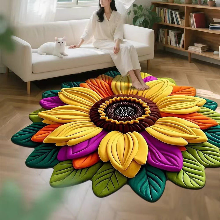 Floral-Themed Memory Foam Area Rug Kalsten