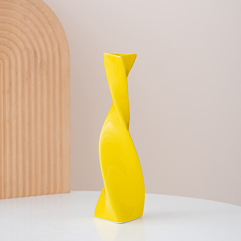 Modern Twisted Ceramic Flower Vase