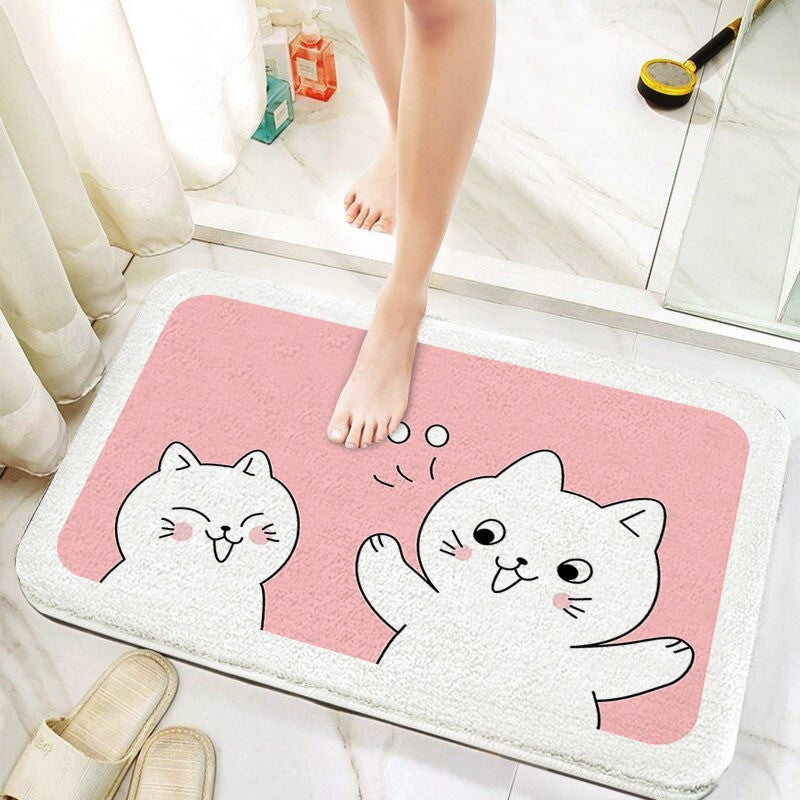 Cute Cat-Themed Bath Mat