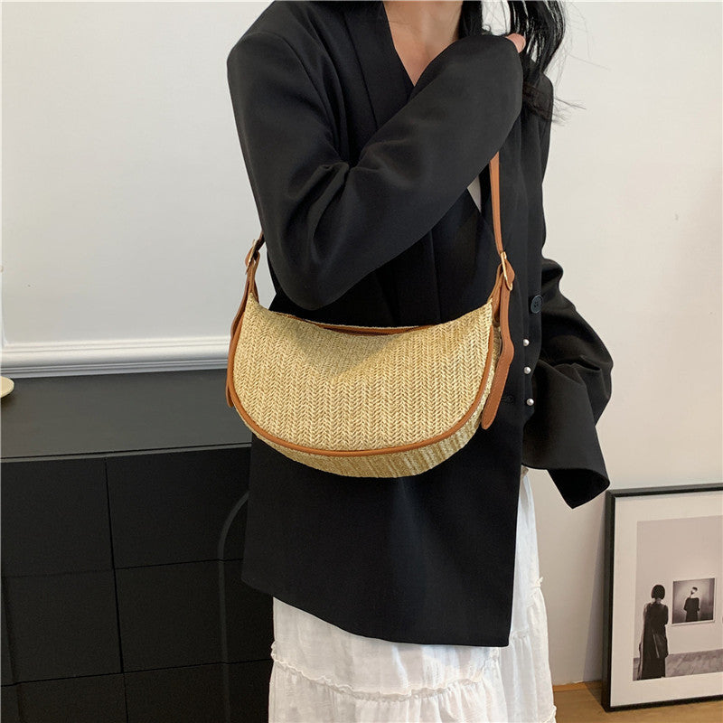 Vintage-Inspired Woven Crossbody Bag Kalsten