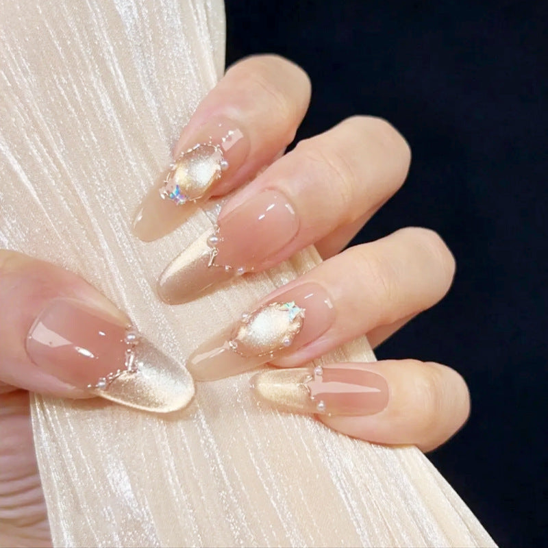 Art nail set with elegant gold glitter design Kalsten