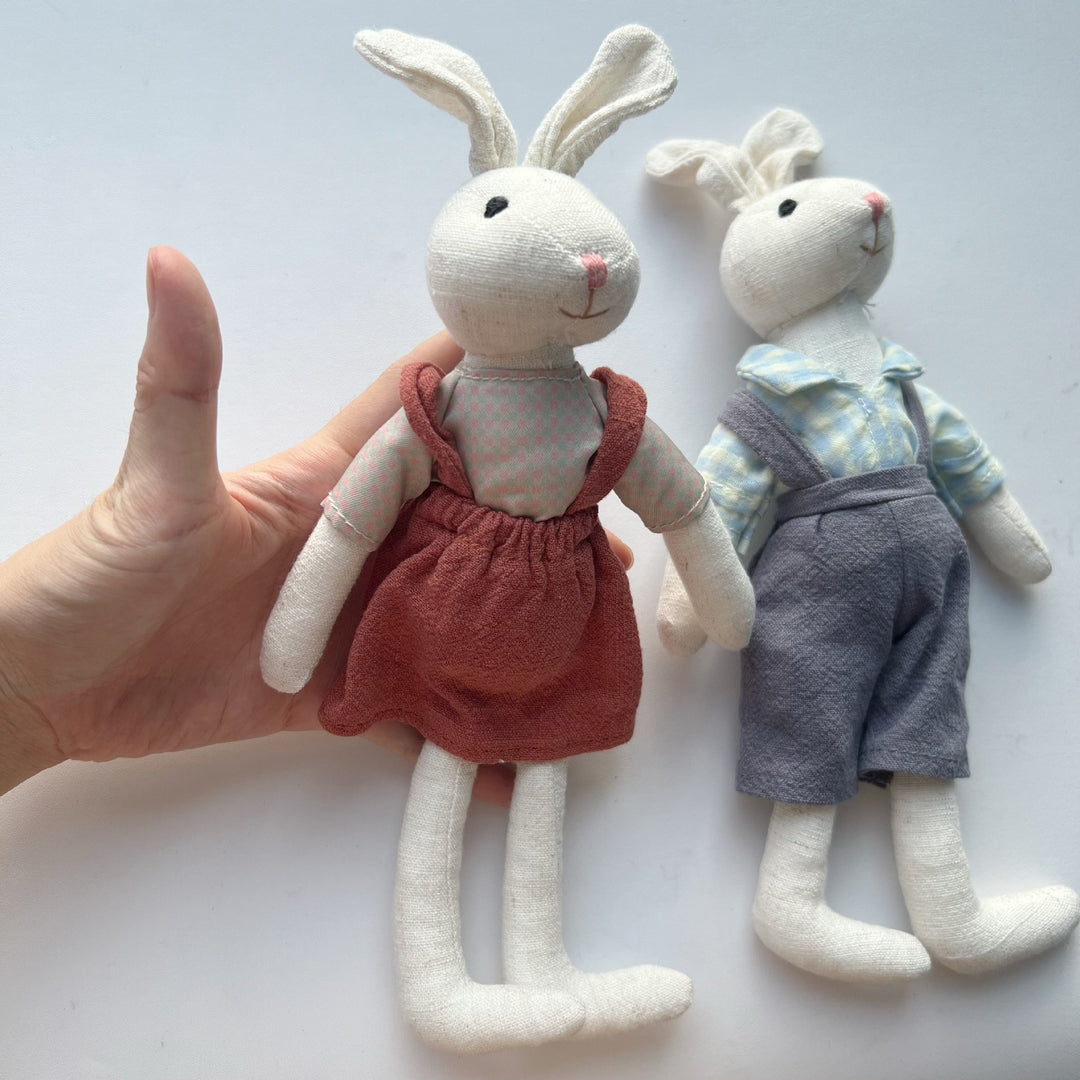 Handcrafted Cotton Mouse Doll with Crochet Floral Dress
