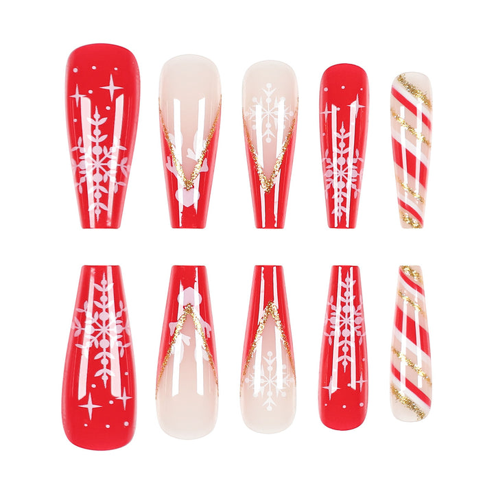 Holiday-Themed Stiletto Press-On Nails Kalsten