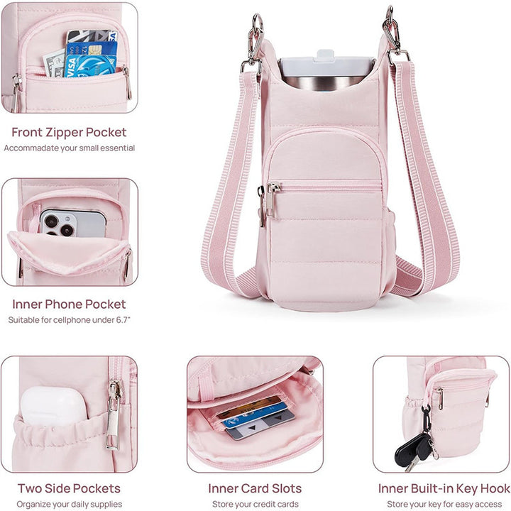 Practical shoulder bag with insulated drink holder Kalsten