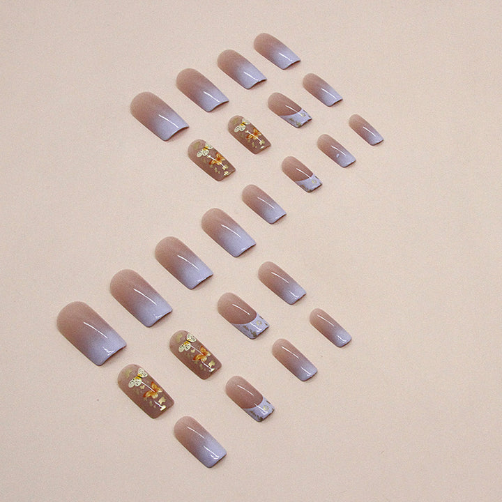 Floral Embellished Press-On Nail Set Kalsten