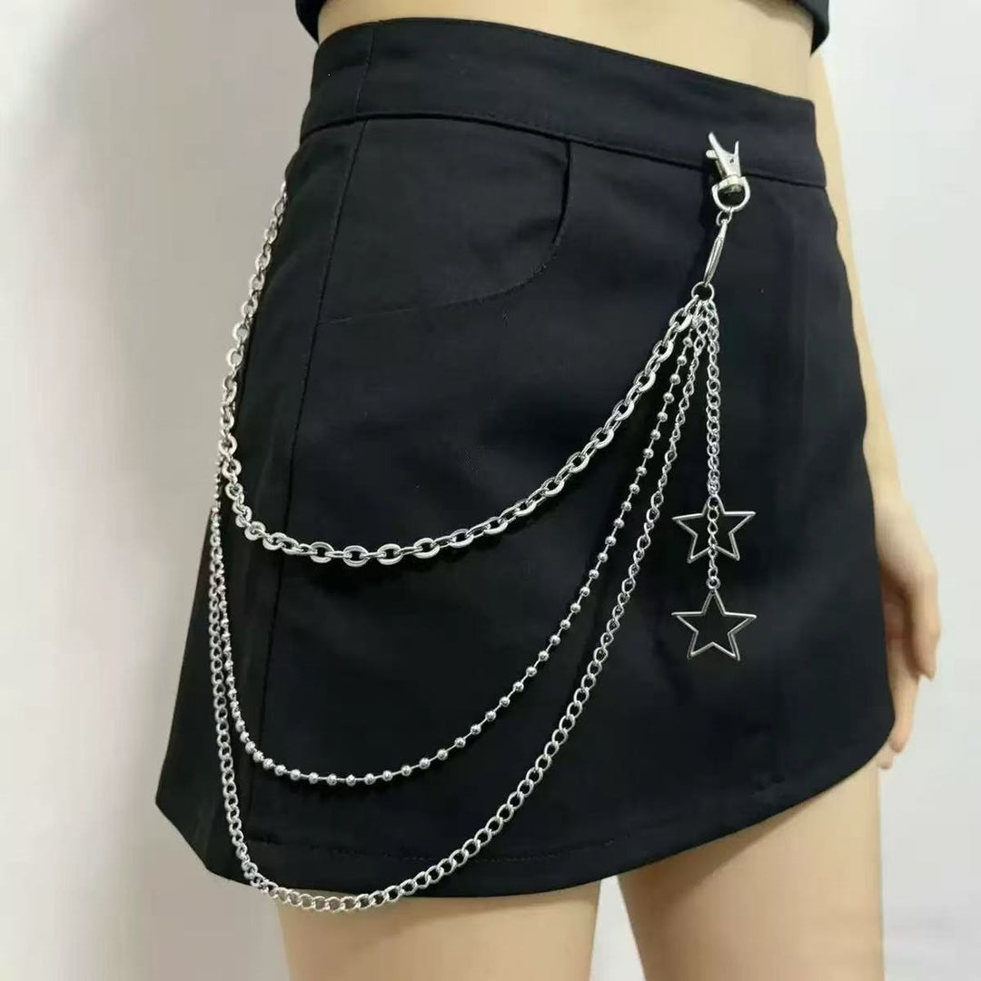 Pleated skirt with stylish chains by Kalsten