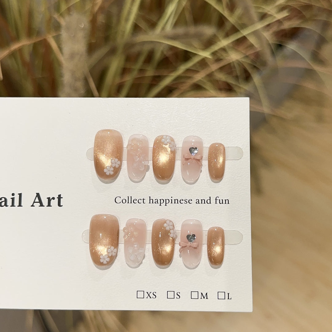 Artistic Floral Press-On Nail Art Set