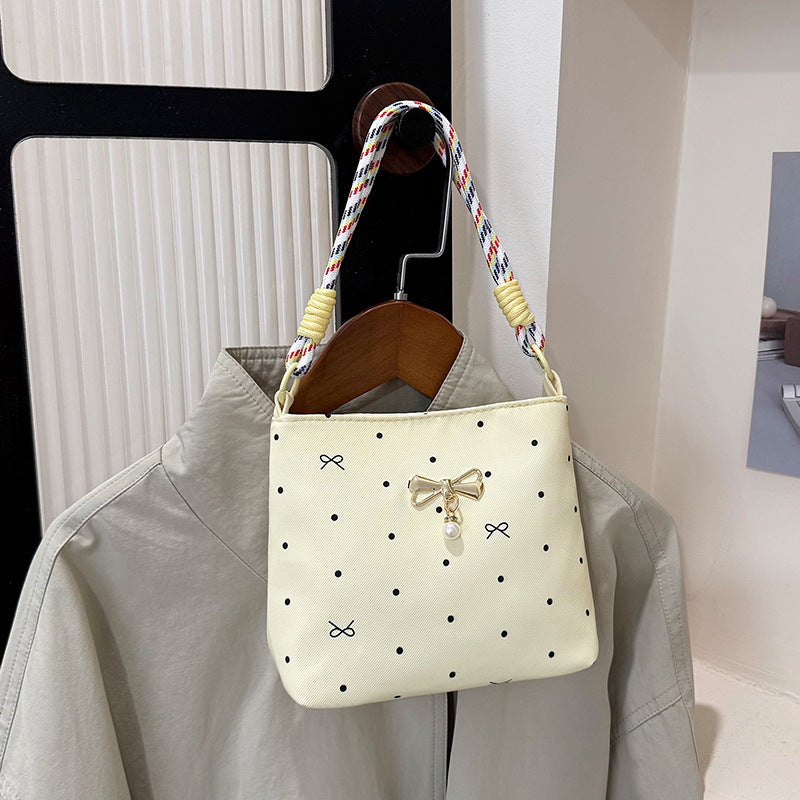 Chic Bow-Accent Handheld Tote Bag