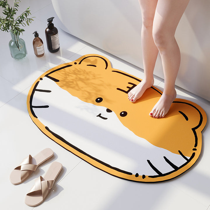 Cartoon Beer-Theme Soft Bath Mat