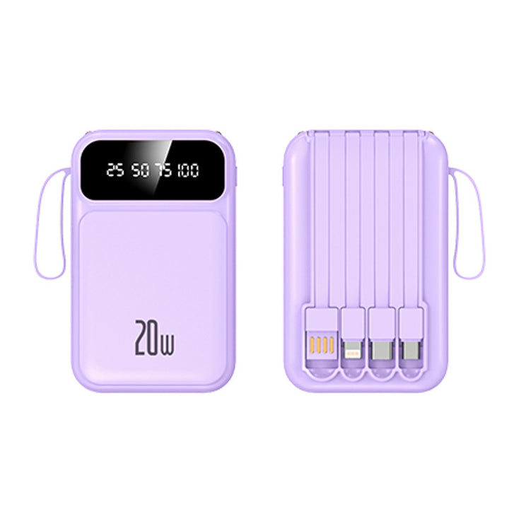 Portable power bank with integrated multifunctional charging cable and digital display Kalsten