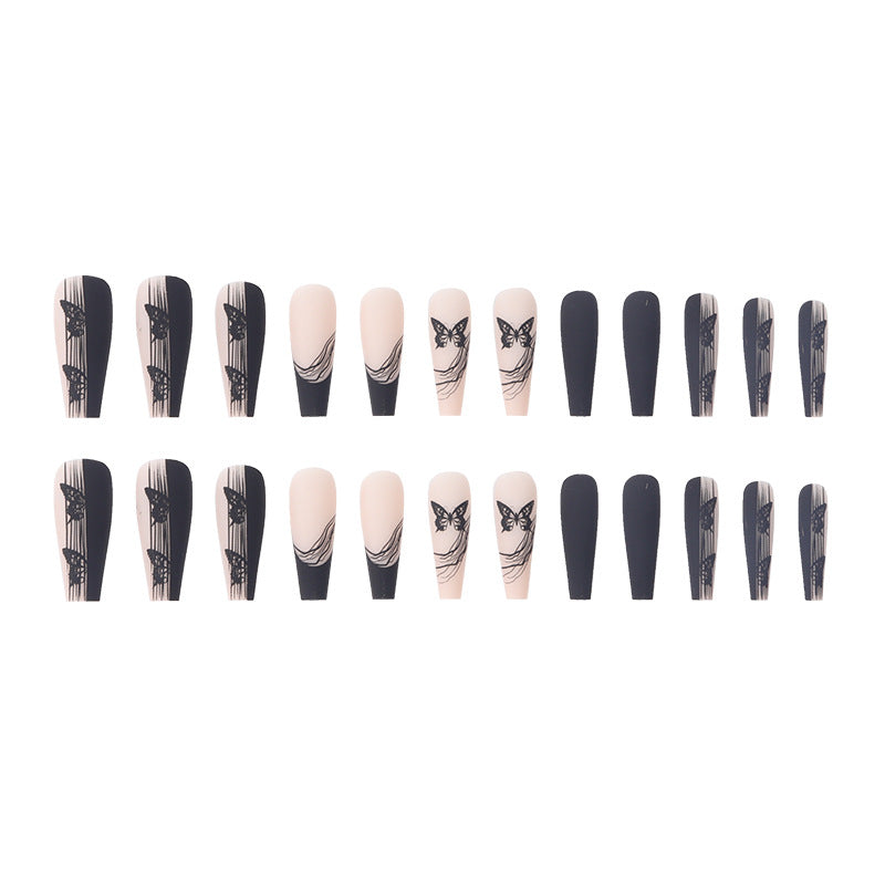 Artistic Press-On Nail Set with Intricate Patterns Kalsten