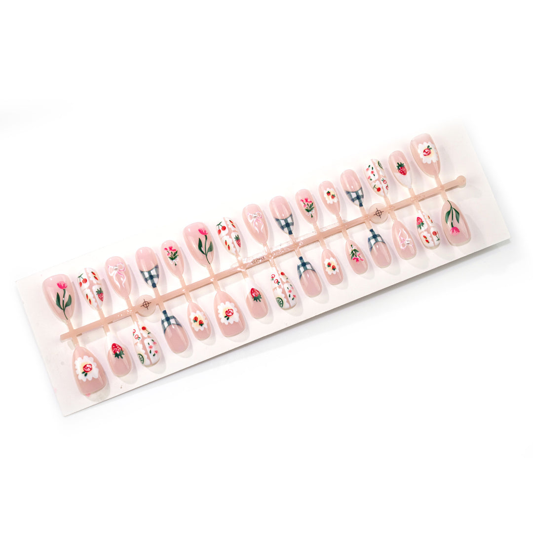 Decorative Hand-Painted Press-On Nails