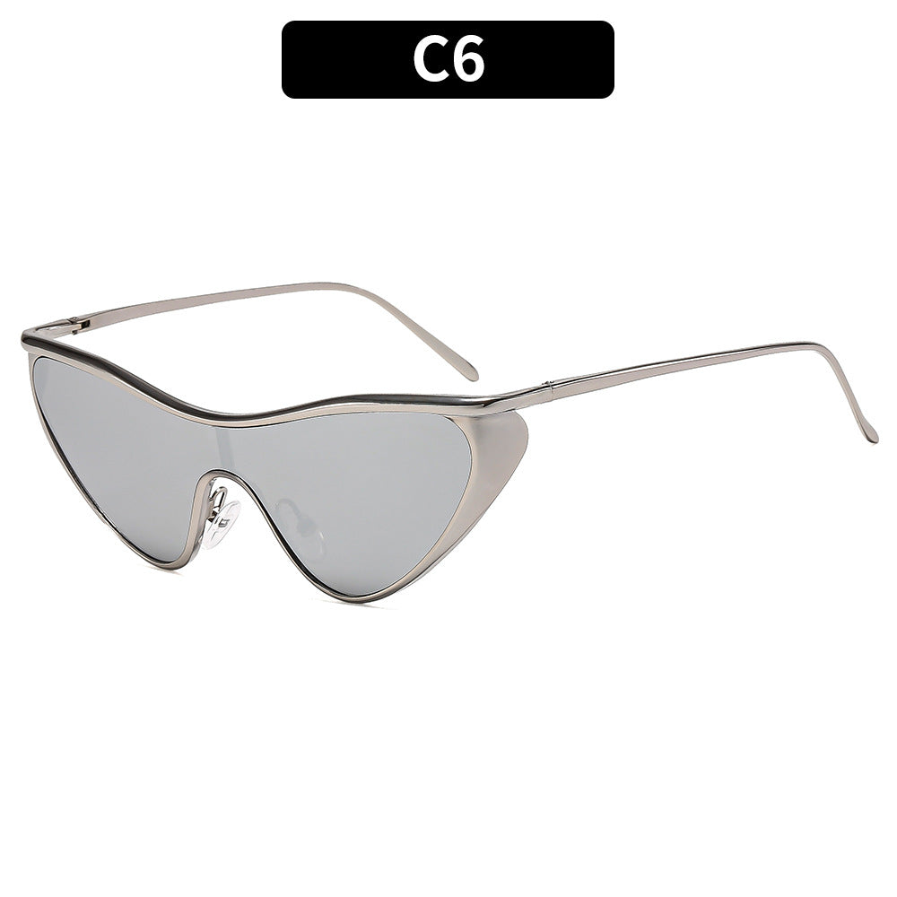 Futuristic Geometric Shield Sunglasses