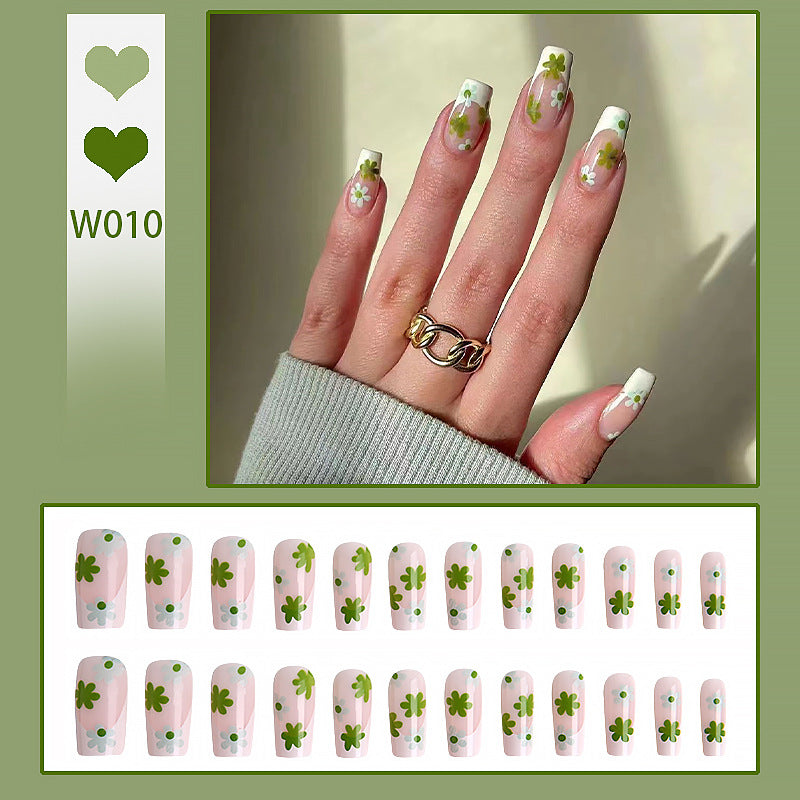 Artful Nail Tips with Floral Pattern Kalsten