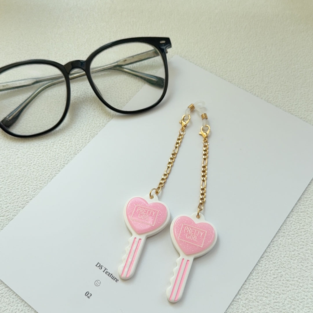 Heart-Shaped Key Dangle Earrings Kalsten