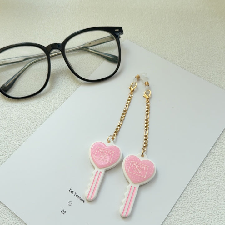 Heart-Shaped Key Dangle Earrings Kalsten