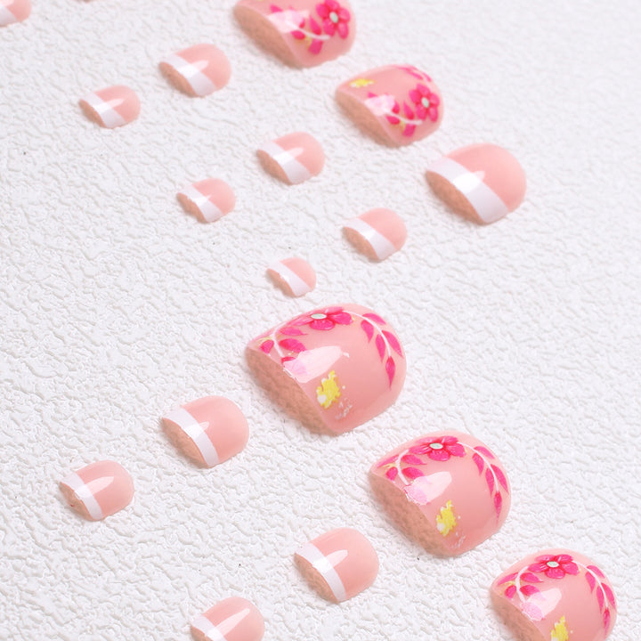 Decorative Floral Press-On Toenails Kalsten