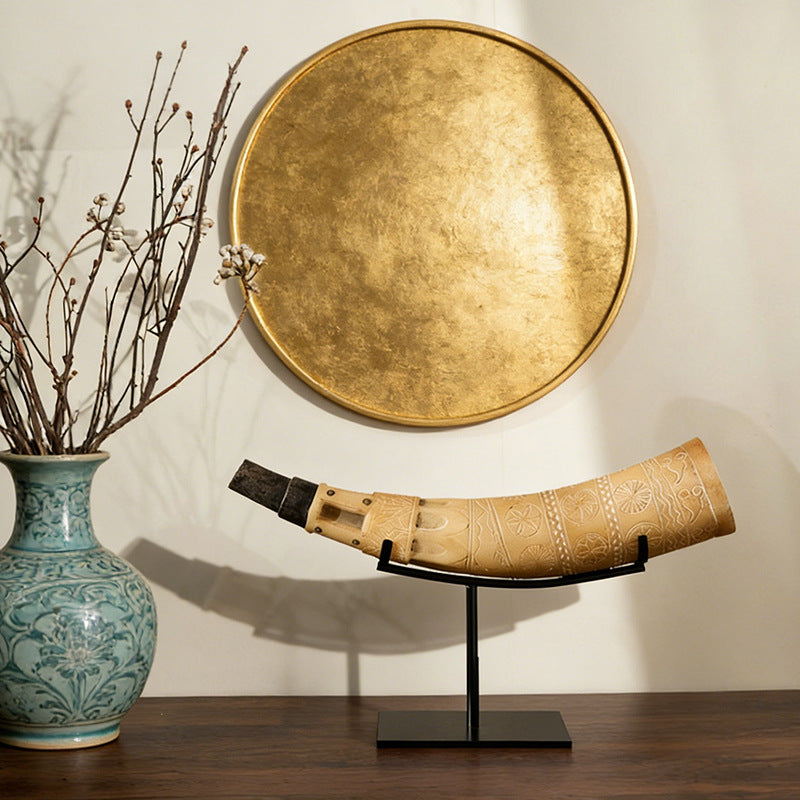 Artisan Carved Decorative Horn Display