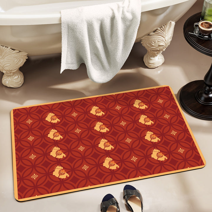 Playful Horse-Themed Memory Foam Bath Mat Kalsten