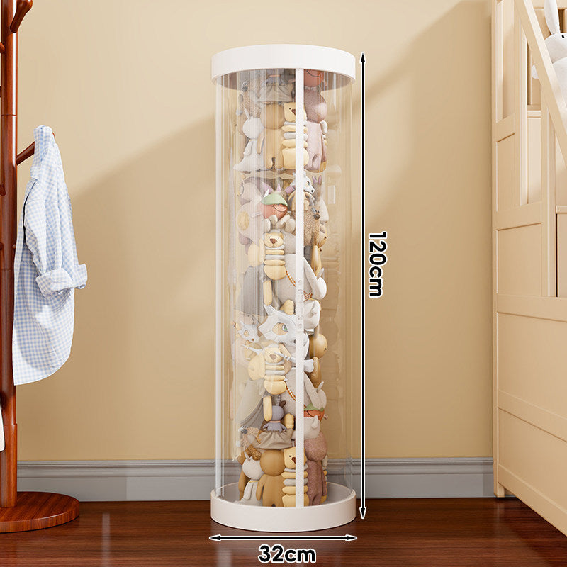 Vertical Transparent Plush Toy Storage Cylinder Organizer