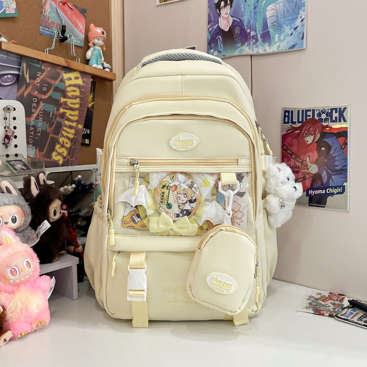 Cute Character-Themed Multi-Pocket Backpack