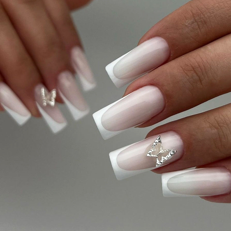 Premium Decorative Press-On Nail Set with Elegant Butterfly Accents Kalsten