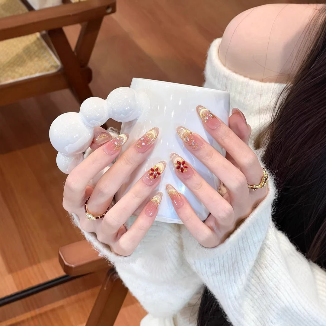 Artificial Nails In Elegant Glitter Finish Kalsten
