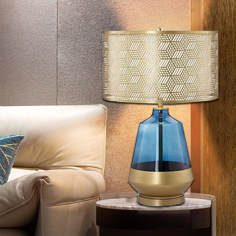 Decorative Table Lamp with Geometric Shade