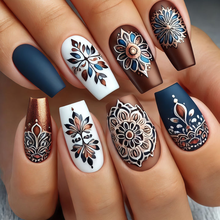 Artificial nails in elegant floral design Kalsten