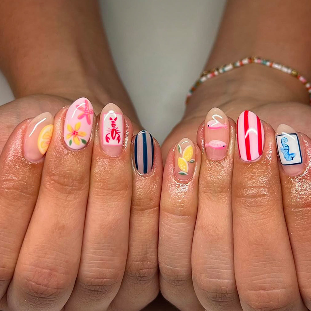 Artful fingernails with tropical designs Kalsten